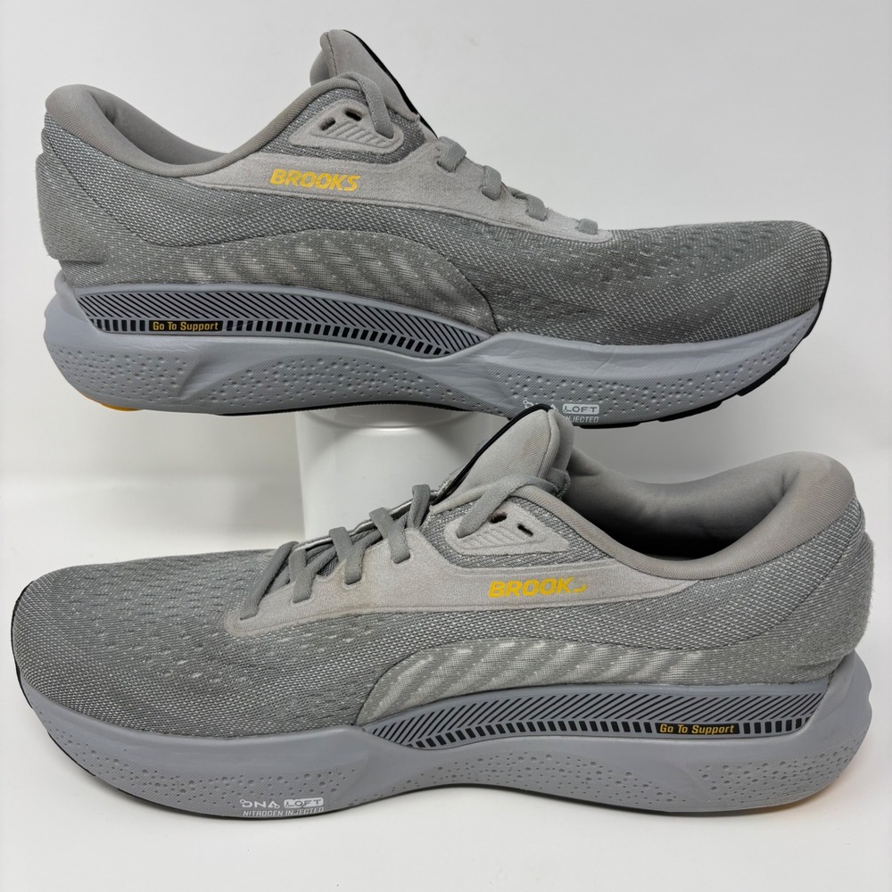 Brooks Adrenaline GTS 24 Mens Size 11 Grey Athletic Running Shoes Sneakers - Picture 3 of 8